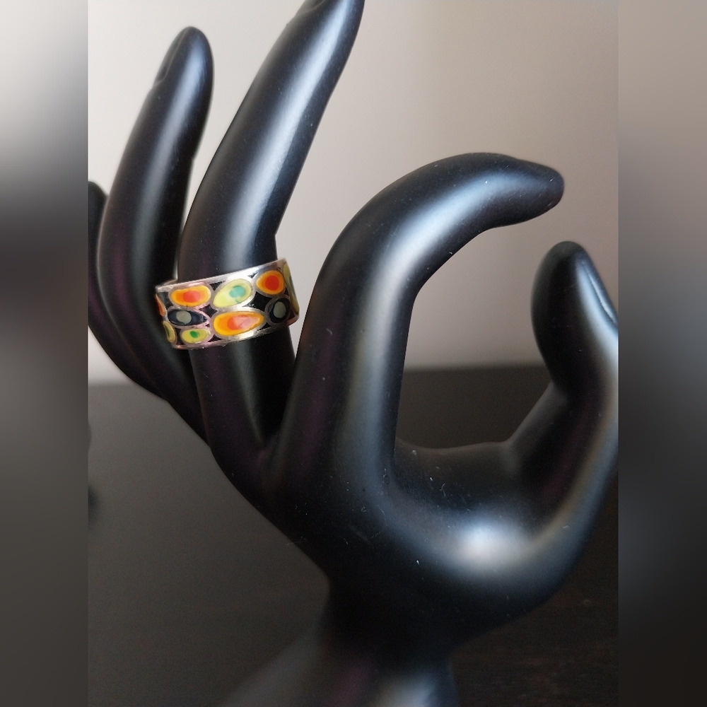 Sterling Silver Enamel Ring - Picture 7 of 15